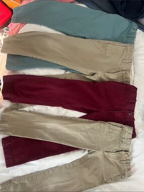 Crewcuts Kids Twill Pants - Burgundy, Tan, Sage